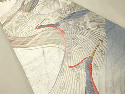平和屋着物◎両面 六通柄袋帯 唐織 孔雀文 金銀糸 逸品 CAAH7416dy