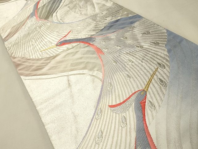 平和屋着物◎両面 六通柄袋帯 唐織 孔雀文 金銀糸 逸品 CAAH7416dy