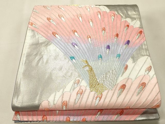 平和屋着物◎六通柄袋帯 孔雀文 金銀糸 逸品 CAAH7408dy