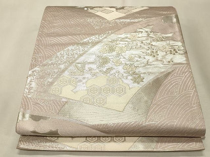 平和屋着物◎六通柄袋帯 亀甲花鳥文 金銀糸 逸品 CAAH7424dy