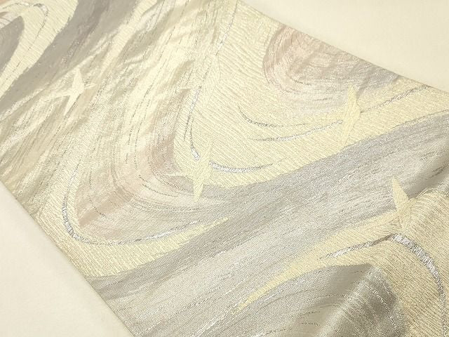 平和屋着物◎六通柄袋帯 流水飛鳥文 銀糸 逸品 CAAH7455dy