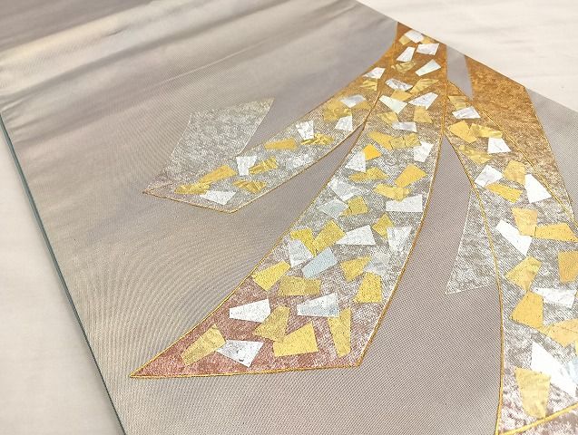 平和屋着物●太鼓柄袋帯 熨斗文 金銀彩 逸品 BAAK2593ea