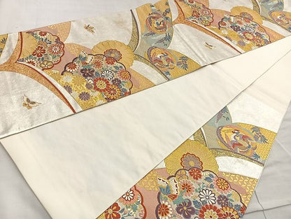 平和屋着物●六通柄袋帯 唐織 洛南晴日文 金糸 引箔 逸品 BAAK2628ea