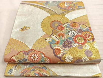 平和屋着物●六通柄袋帯 唐織 洛南晴日文 金糸 引箔 逸品 BAAK2628ea