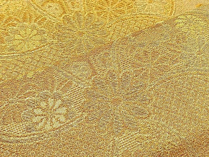 平和屋着物●佐賀錦 六通柄袋帯 流水花蝶文 金糸 逸品 BAAK2673ea