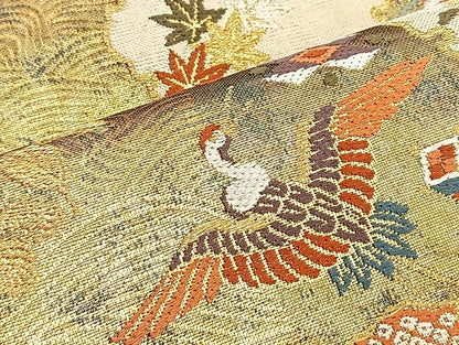 平和屋着物●六通柄袋帯 唐織 献上秀宝文 金糸 逸品 BAAK2669ea