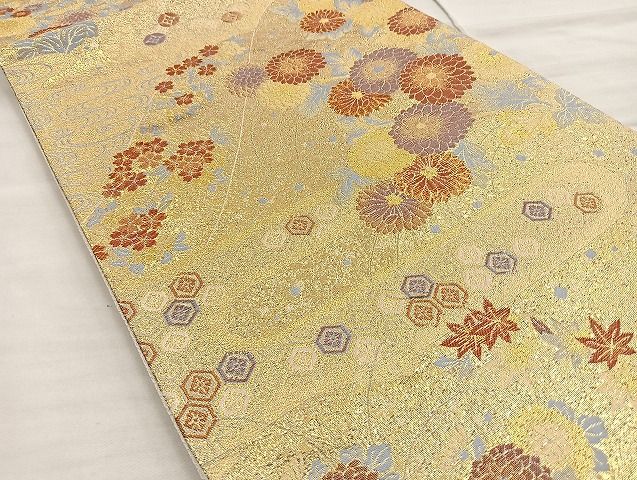 平和屋着物●六通柄袋帯 万巻錦 金糸 逸品 BAAK2693ea