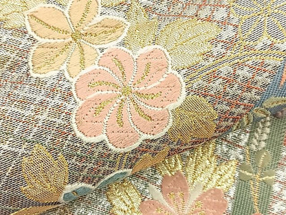 平和屋着物●六通柄袋帯 唐織 彩美文様 金糸 逸品 BAAK6631ea