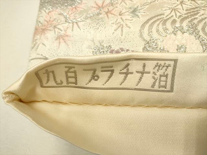 平和屋着物◎六通柄袋帯 王朝秀花文 九百プラチナ箔 逸品 CAAH5689qe