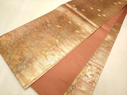 平和屋着物◎六通柄袋帯 枝松文 金糸 引箔 逸品 CAAI9622qe