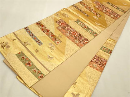 平和屋着物◎六通柄袋帯 蜀江花文 金糸 逸品 CAAI9629qe