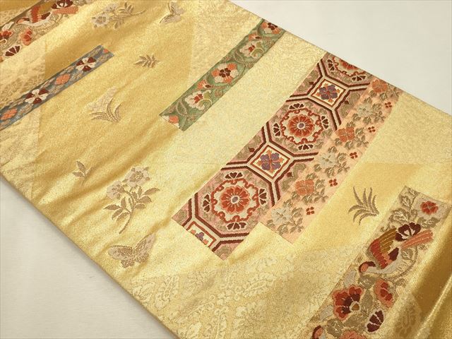平和屋着物◎六通柄袋帯 蜀江花文 金糸 逸品 CAAI9629qe