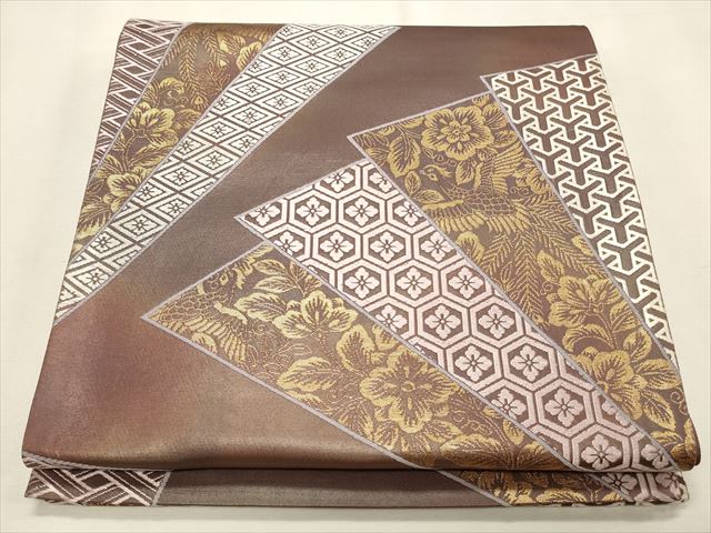 平和屋着物◎六通柄袋帯 花蝶文 金糸 逸品 CAAI9633qe