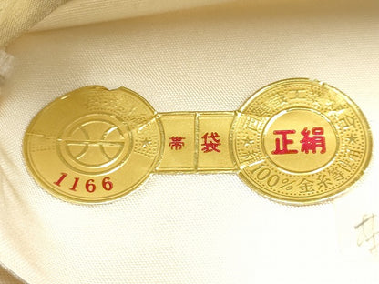 平和屋着物◎西陣 六通柄袋帯 亀甲飛鶴草花文 金銀糸 逸品 CAAG6696ou
