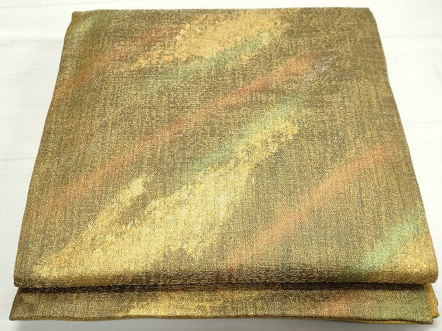 平和屋着物◎六通柄袋帯　霞文　金糸　逸品　CAAG6729ou