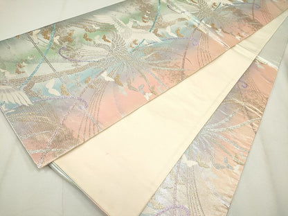 平和屋着物◎六通柄袋帯 鳳凰舞蝶文 金銀糸 逸品 CAAG6713ou