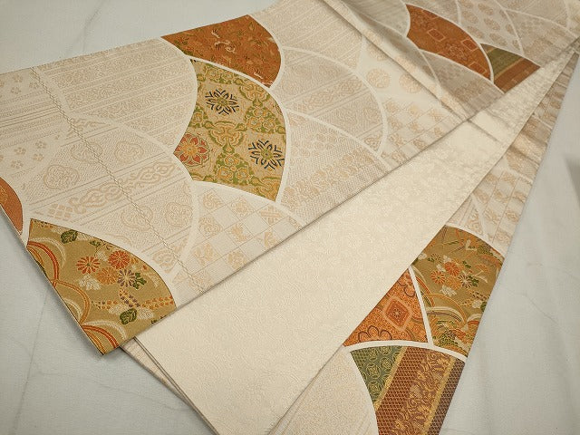 平和屋着物◎六通柄袋帯 花鳥青海波 逸品 CAAG6719ou