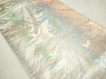平和屋着物◎六通柄袋帯 鳳凰舞蝶文 金銀糸 逸品 CAAG6713ou