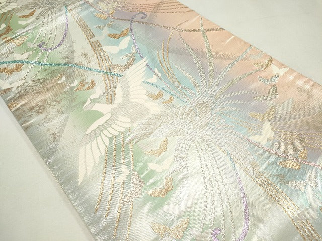 平和屋着物◎六通柄袋帯 鳳凰舞蝶文 金銀糸 逸品 CAAG6713ou