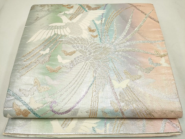 平和屋着物◎六通柄袋帯 鳳凰舞蝶文 金銀糸 逸品 CAAG6713ou