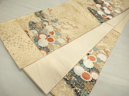 平和屋着物◎六通柄袋帯 草花文 金糸 逸品 CAAG6734ou