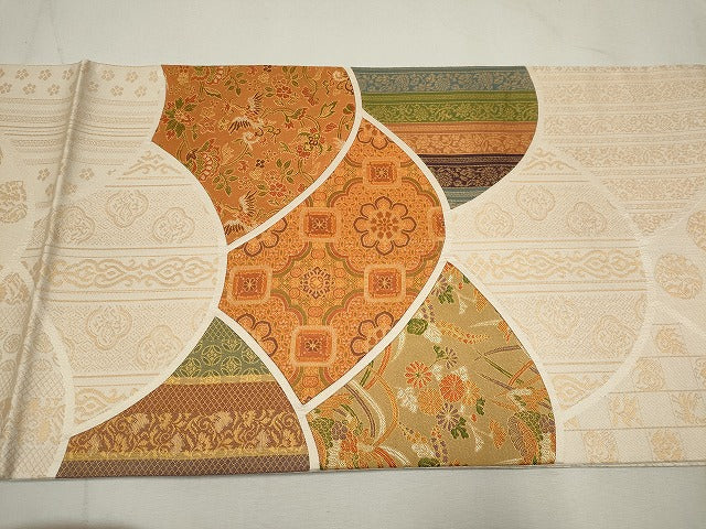平和屋着物◎六通柄袋帯 花鳥青海波 逸品 CAAG6719ou