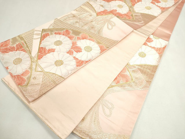平和屋着物◎六通柄袋帯 地紙草花文 金糸 逸品 CAAI6010ou