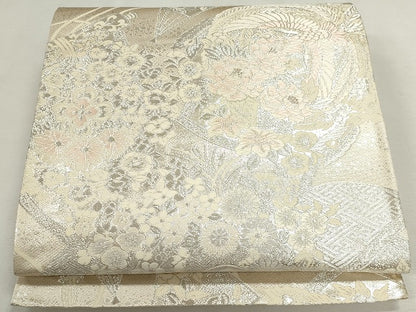 平和屋着物◎六通柄袋帯 鳳凰草花文 銀糸 逸品 CAAI6009ou