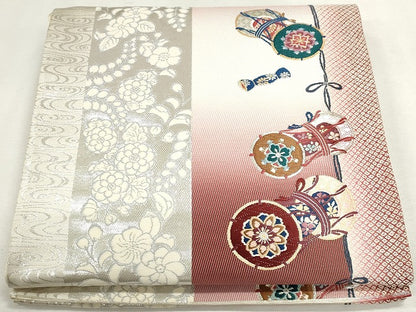 平和屋着物◎六通柄袋帯　辻が花鼓文　金銀糸　逸品　CAAI6014ou