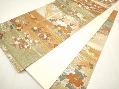 平和屋着物◎六通柄袋帯 鳳凰花蝶文 金糸 逸品 CAAI6039ou