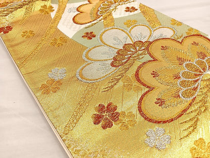 平和屋着物●六通柄袋帯 唐織 光琳松花文 金銀糸 逸品 BAAK6666ea