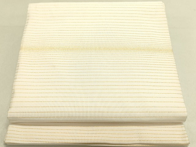 平和屋着物◎全通柄袋帯 横段文 金糸 逸品 DAAI4118yyy