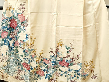 平和屋着物■訪問着　刺繍　牡丹花文　逸品　CAAI8348yc