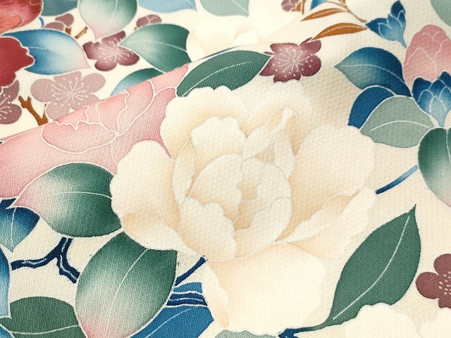 平和屋着物■訪問着　刺繍　牡丹花文　逸品　CAAI8348yc