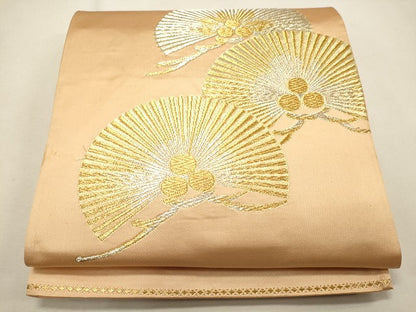 平和屋着物◎六通柄袋帯 松 金銀糸 逸品 CAAI0391oy