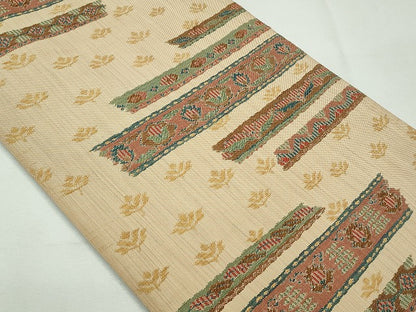 平和屋着物◎六通柄本袋帯 吉祥花文 逸品 CAAI3667ku