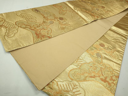 平和屋着物◎六通柄袋帯 飛鶴枝花文 金糸 逸品 CAAI3708ku
