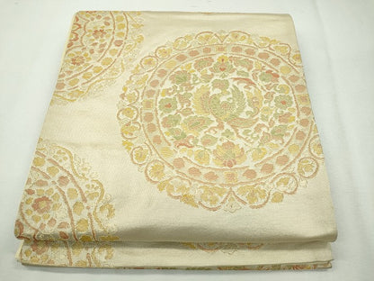 平和屋着物◎六通柄袋帯 絵皿鳳凰花文 金糸 逸品 CAAI3694ku