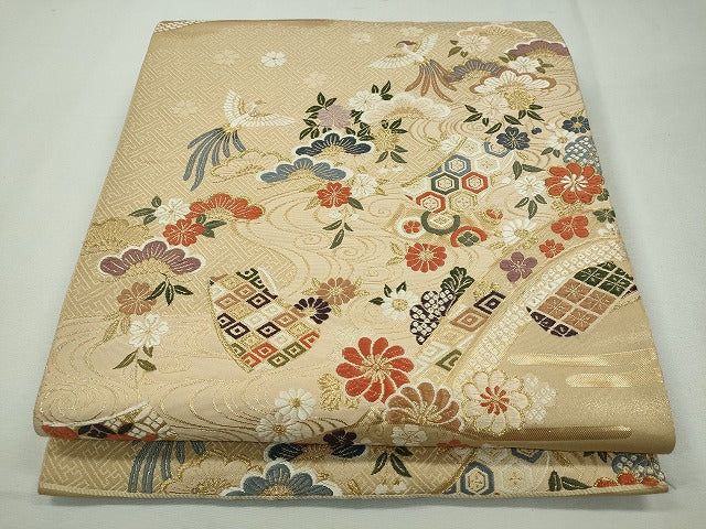平和屋着物◎六通柄袋帯 吉祥桃山小袖 金糸 逸品 CAAI3699ku