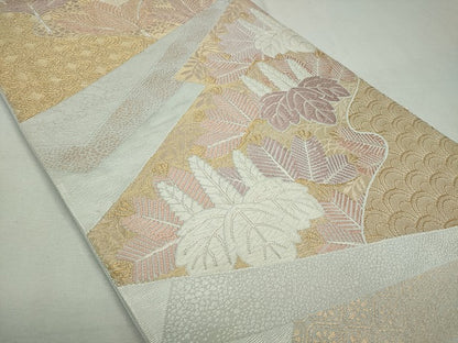 平和屋着物◎六通柄袋帯 枝松葉文 金糸 逸品 CAAI3705ku