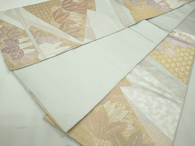 平和屋着物◎六通柄袋帯 枝松葉文 金糸 逸品 CAAI3705ku
