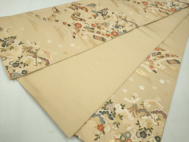 平和屋着物◎六通柄袋帯 吉祥桃山小袖 金糸 逸品 CAAI3699ku