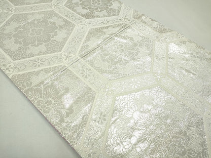 平和屋着物◎両面 全通柄袋帯 亀甲花文 金糸 逸品 CAAI3707ku