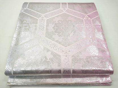 平和屋着物◎両面 全通柄袋帯 亀甲花文 金糸 逸品 CAAI3707ku