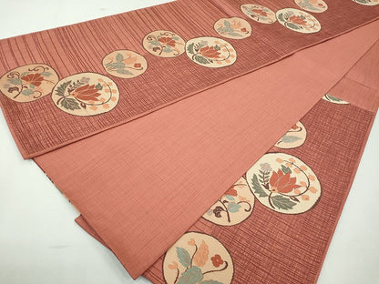 平和屋着物◎六通柄袋帯 花唐草丸文 逸品 CAAI3710ku