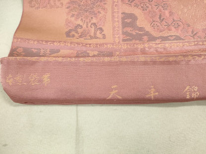 平和屋着物◎六通柄 本袋帯 天平錦 道長鳳凰花文 金糸 逸品 DAAJ2595mz