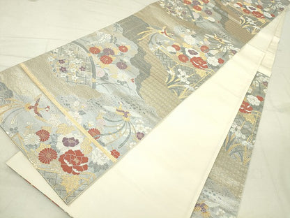 平和屋着物◎六通柄袋帯 九百新花鳥錦 金糸 逸品 DAAJ2677mz
