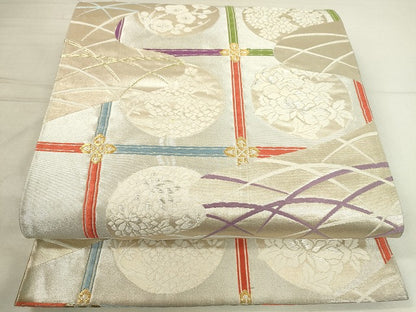平和屋着物◎六通柄袋帯 天井花文 金銀糸 逸品 DAAJ2672mz