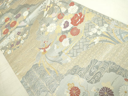 平和屋着物◎六通柄袋帯 九百新花鳥錦 金糸 逸品 DAAJ2677mz