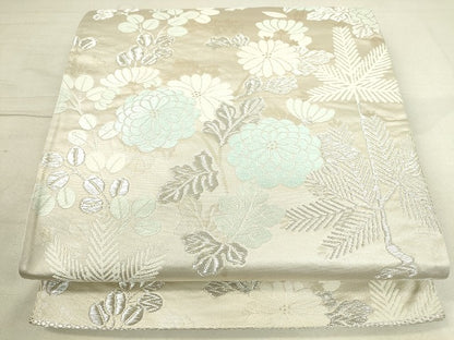 平和屋着物◎六通柄袋帯 能衣若草花文 金銀糸 逸品 DAAJ2662mz